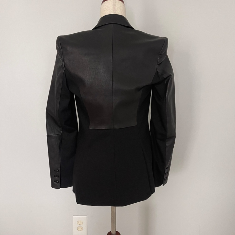 Alice + Olivia Black Leather Blazer - Size S - Picture 5 of 10